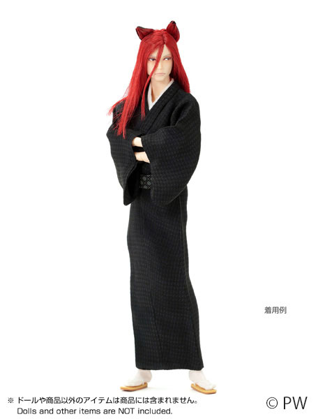 ナイン 羽織袴セット 黒 (ドール用)