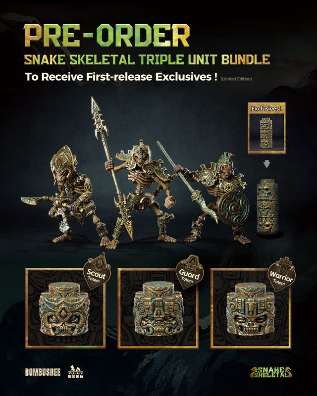 【特典】SNAKE SKELETALシリーズ 1/12スケール 可動フィギュア3体セット