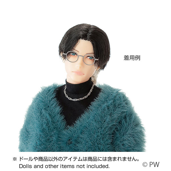 エッチングラウンドメガネ シルバー (ドール用)