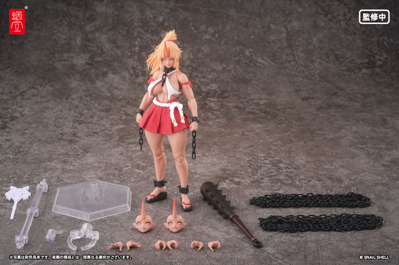 鬼巫女 次女・紅葉 フィギュア スタンド装着例