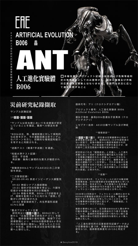 蟲シリーズ 人工進化実験体 B006 アリ 蟻 Ant 1/12 アクションフィギュア