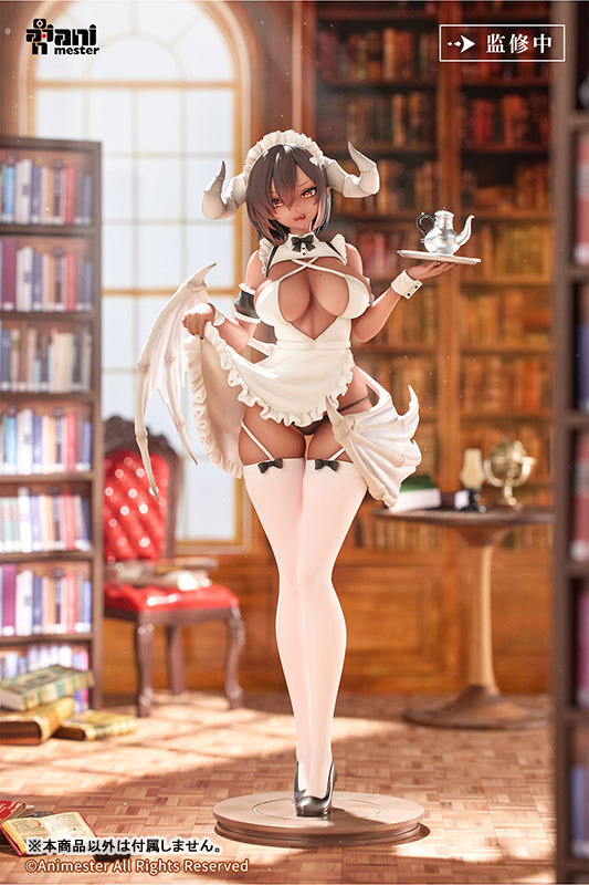 悪魔メイド、奉仕の時間 獄奈 フィギュアの特典パーツ装着時の表情