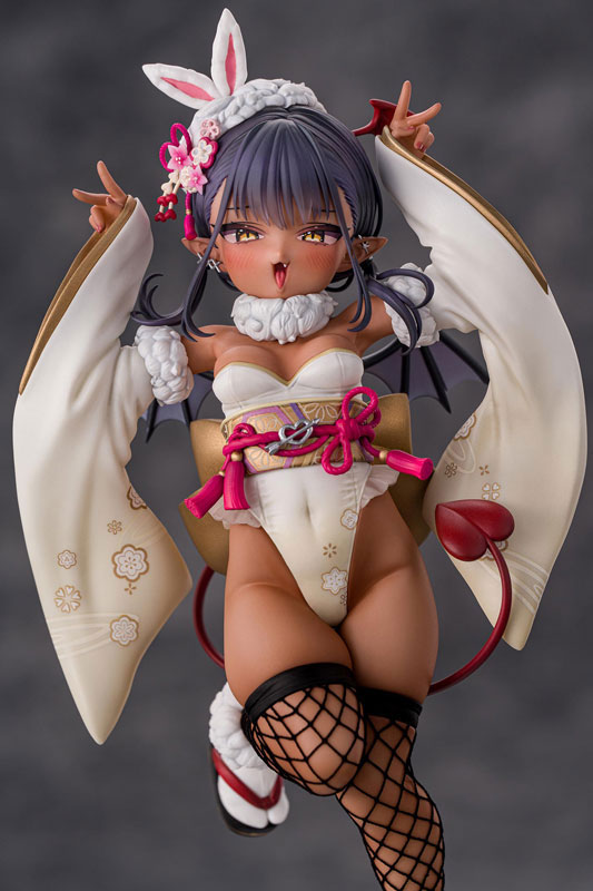 【特典】褐色サキュバスちゃん 晴れ着バニーVer. Illustrated by 虎んと 1/6 完成品フィギュア 豪華版