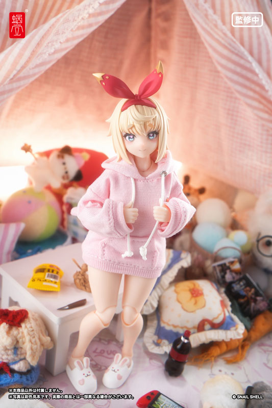 限定販売】うさ耳パーカー(ピンク)・うさぎスリッパ(ホワイト)(ドール