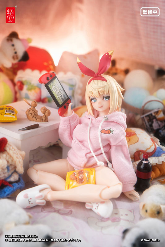 【限定販売】うさ耳パーカー(ピンク)・うさぎスリッパ(ホワイト)(ドール用)
