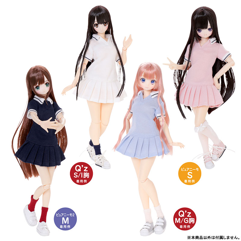 1/6 Q’z プリーツポロミニワンピース ピンク (ドール用)