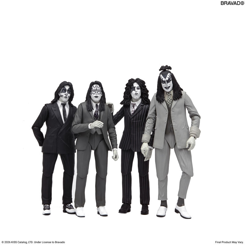 KISS キッス/ 地獄への接吻 Dressed to Kill アルバムカバー 7インチ アクションフィギュア 4PK