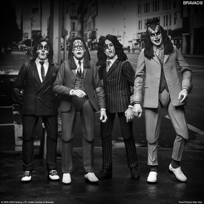 KISS キッス/ 地獄への接吻 Dressed to Kill アルバムカバー 7インチ アクションフィギュア 4PK