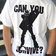 機動戦士ガンダム can you survive？ Ｔシャツ/ホワイト-M