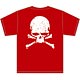 クローズ＆WORST 【BSF】TFOA クラッシュスカル Tシャツ/レッド-Ｌ