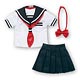 50cmウェア 50セーラー夏服セット ホワイト×ネイビー（ドール用衣装）