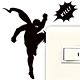 NINJA SLAYER REMOVABLE WALL STICKER ヒザゲリ ウォールステッカー