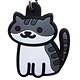 ねこあつめ 3WAYラバーストラップ しろさばさん/おすわり