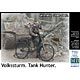 1/35 独・国民突撃隊1体-タンクキラー+軍用自転車エッチングパーツ プラモデル