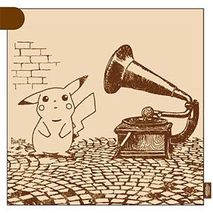 POCKET MONSTERS Sepia graffiti ポリ麻 クッションカバー ミュージック