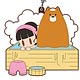 くまみこ【バスでふぉ】まち＆ナツinひのき風呂ラバーストラップ
