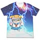 ポプテピピック サンダーポプ子フルグラフィックTシャツ/ホワイト-S