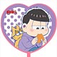 おそ松さん 描き下ろし ハート型うちわ 一松