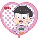おそ松さん 描き下ろし ハート型うちわ トド松