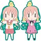 ひなこのーと オモテウラバー 高校生ひな子＆小学生ひな子(背景：緑色)