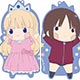 ひなこのーと オモテウラバー まゆちゃん人形＆千秋ちゃん人形(背景：青色)