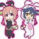 ひなこのーと オモテウラバー にゃんぴょんひな子＆くいな(背景：ピンク色)