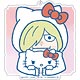 ユーリ！！！ on ICE×サンリオキャラクターズ デカキーホルダー ユーリ＆ハローキティ スタンプver. B