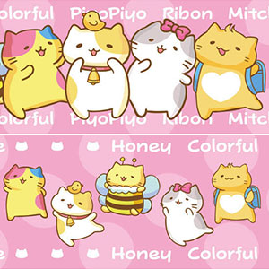 みっちりねこ マスキングテープ なかよし柄