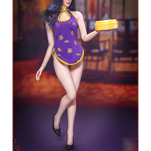 1/6 チャイニーズ レストラン セクシー ウェイトレス セット パープル (ドール用)