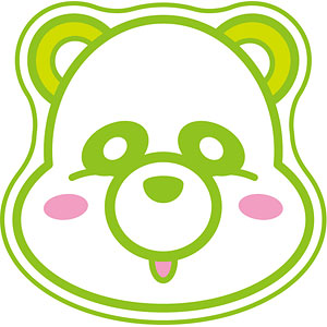 え～パンダ ダイカットタオル(グリーン)