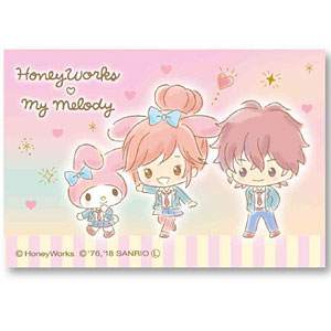 BIGスクエア缶バッチ HoneyWorks × My Melody 優＆夏樹 × マイメロディ