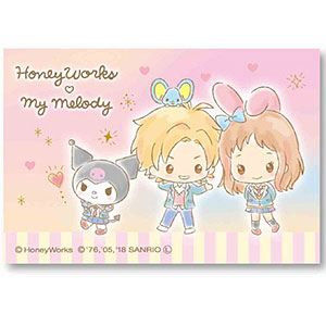 BIGスクエア缶バッチ HoneyWorks × My Melody 春輝＆美桜 × クロミ
