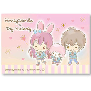 BIGスクエア缶バッチ HoneyWorks × My Melody 蒼太＆あかり × マイスウィートピアノ