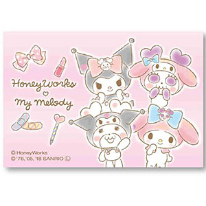 BIGスクエア缶バッチ HoneyWorks × My Melody クマパン × マイメロディ・クロミ(A)