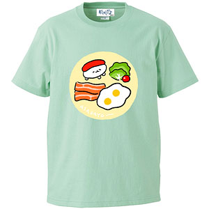 おしゅしだよ 朝ごはんTシャツ ミントグリーン(S)