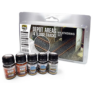 車両基地＆線路用 スラッジウェザリングセット 35ml×5本
