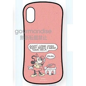 ディズニーキャラクター iPhone Xs/X 対応 ハイブリッドガラスケース ミニーマウス (DN-579B)