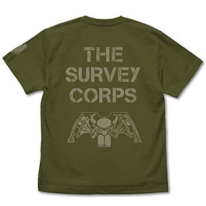 進撃の巨人 調査兵団メッセージ Tシャツ/MOSS-S