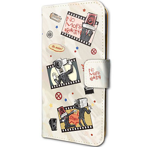 手帳型スマホケース(iPhone6/6s/7/8兼用)「NO MORE映画泥棒」01/フィルム入りちりばめデザイン(グラフアート)