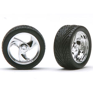 1/24 “TRI-BLADES” ホイール クロームメッキ仕様 タイヤ付4本セット