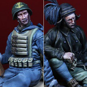 1/35 WWII 伊 RSI ドイツ軍装備を身に着けたイタリアRSI兵 イタリア戦線 1944/45年(2体セット)[ダリウスミニチュア]《在庫切れ》