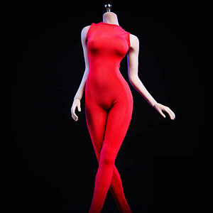 1/6 ボディスーツ レッド ノンスリーブ (ドール用)