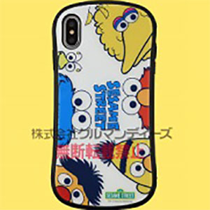 セサミストリート iPhone Xs MaX 対応 ハイブリッドガラスケース C.集合 (SSM-61C)