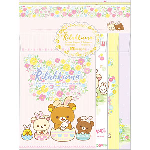 LH66201 リラックマ お花畑の小さな子うさぎ レターセット
