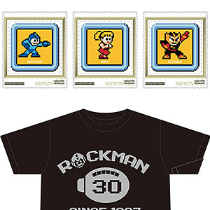 ロックマン 30周年記念フレーム切手セット (Tシャツ：L、黒)（再販 