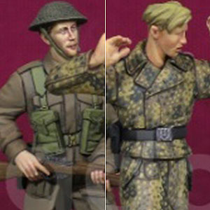 1/35 WWII 英「歩け、ジェリー！」ドイツSS戦車兵捕虜を連行するイギリス歩兵 1944-45(2体セット)