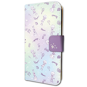 手帳型スマホケース(iPhone6/6s/7/8兼用)「Dimensionハイスクール」01/ちりばめデザイン(グラフアート)