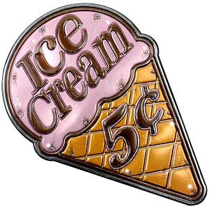 LED アメリカサイン アイスクリーム