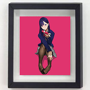 みるタイツ ミニ額縁マグネット 中紅ユア