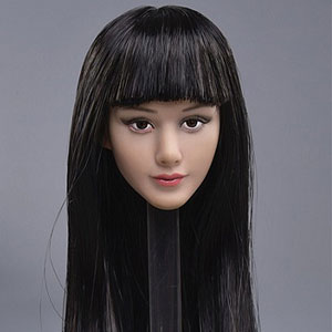 1/6 女性ヘッドB / ブラックロングヘア[JX TOYS]《在庫切れ》